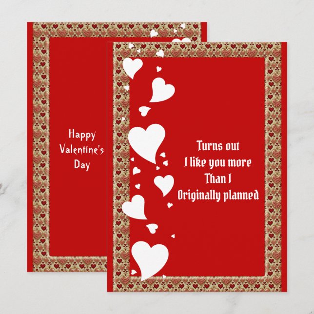 Romantic Hearts Boyfriend Custom Valentine Card (Vorne/Hinten)