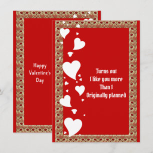 Romantic Hearts Boyfriend Custom Valentine Card