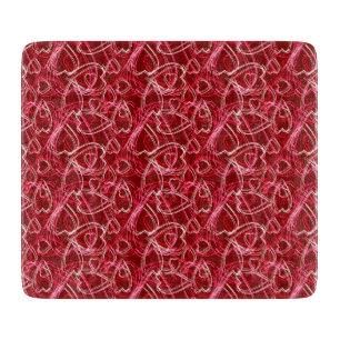 Romantic Hearts Ruby Red Schneidebrett