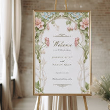 Romantic Hydrangea Wedding Welcome Sign