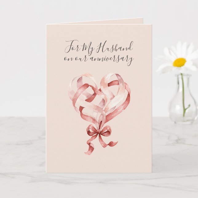 Romantic I Love You Anniversary Pink Red Heart  Karte (Kleine Pflanze)