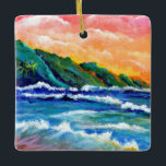 Romantic Kauai Sunset Keramikornament<br><div class="desc">Taking a long,  romantic walk along the beach on the island of Kauai is a dream come true.</div>