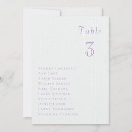 Romantic lilac floral Wedding Table Seating Card Einladung