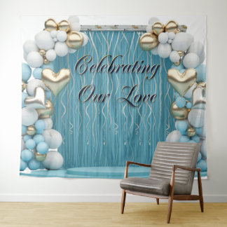 Romantic Love Banner Backdrop Wall Art  Wandteppich
