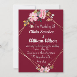 Romantic Love Magical Red Wedding Einladung