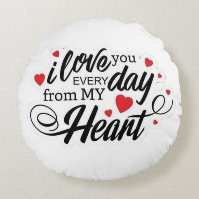 Romantic Love Quote Rundes Kissen (Vorderseite)