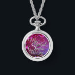 Romantic Love Quotes Silver Necklace Watches Armbanduhr<br><div class="desc">Featuring the heartfelt Romantic love quote “my soul smiles with you”, this personalised watch necklace is designed to capture deep emotional connections. Perfect for Valentine’s Day and romantic occasions, this customised photo watch makes a meaningful gift for your partner, boyfriend, or girlfriend. Add a personal photo or message to transform...</div>