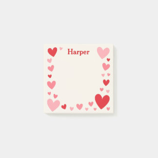 Romantic Love Sticky Notes with Personalized Name Post-it Klebezettel