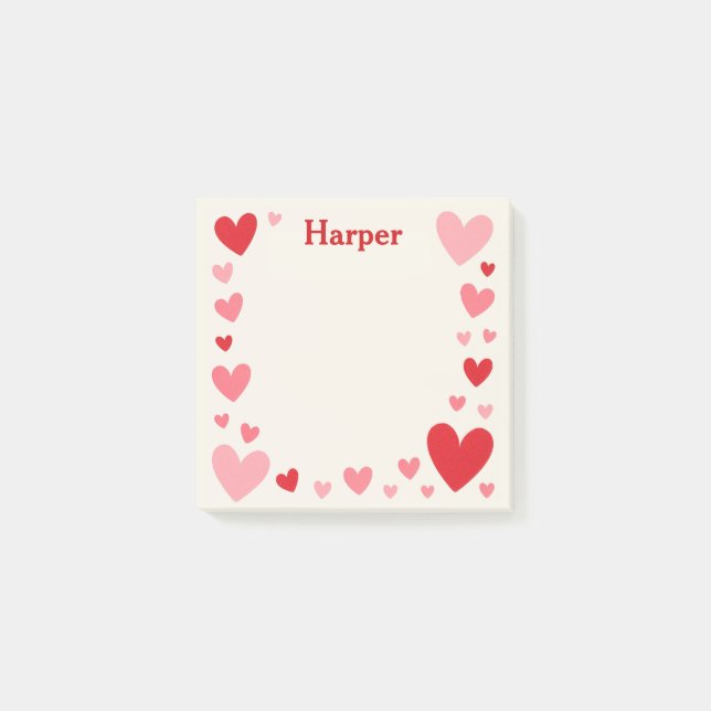 Romantic Love Sticky Notes with Personalized Name Post-it Klebezettel (Vorderseite)