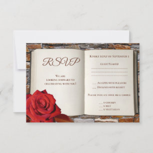 Romantic Love Story Livre Mariage Carte RSVP