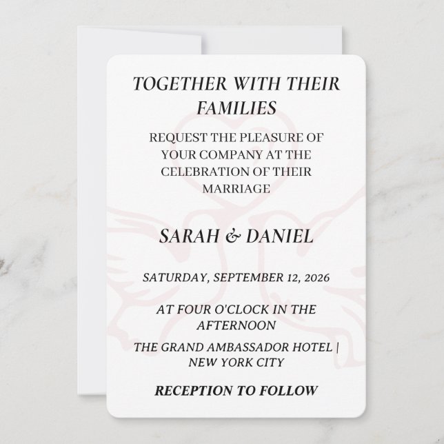 Romantic Lovebirds Heart Wedding Invitation | Lush Einladung (Vorderseite)