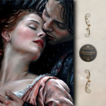 Romantic Lovers Red Gown Decoupage