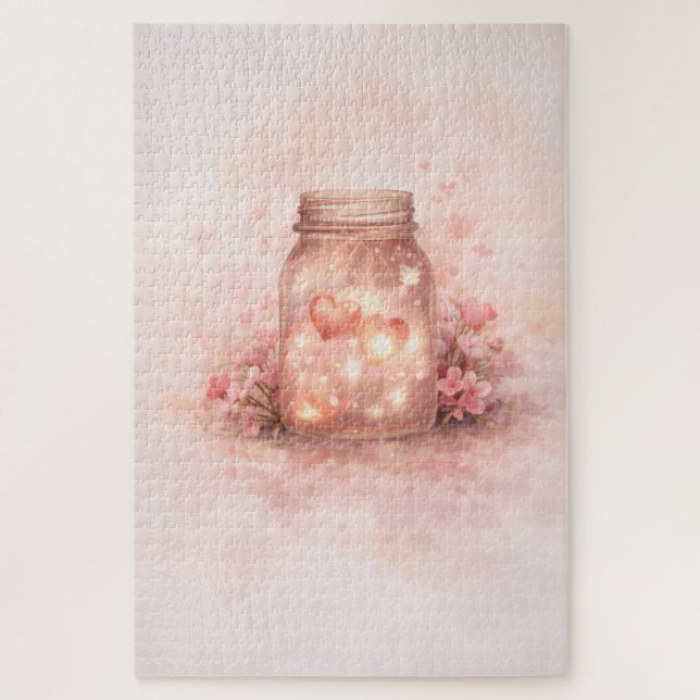 Romantic Mason Jar Hearts Jigsaw Puzzle (Vertikal)