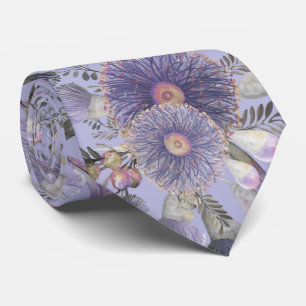 Romantic Mauve Wattle & Eucalyptus Krawatte