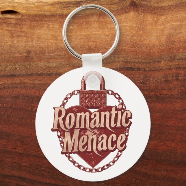 "Romantic Menace" with Edgy Heart Lock Schlüsselanhänger (Vorderseite)