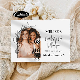 Romantic Minimal Arch Bridesmaid Proposal Card Einladung