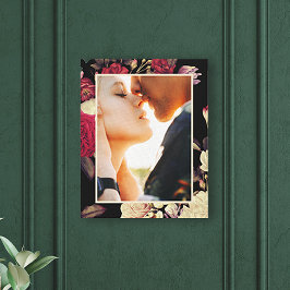Romantic Moody Floral Photo Black Leinwanddruck