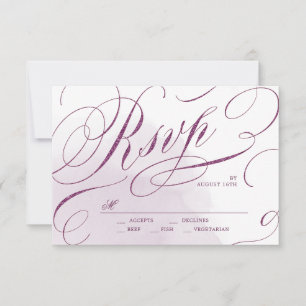 Romantic Moody plum calligraphie mariage RSVP