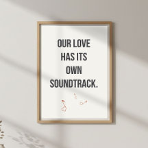 Romantic Music Quote Wall Art. Couple Bedroom