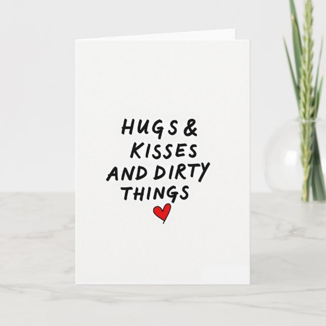 Romantic Naughty Hugs Kisses Card Karte (Vorderseite)