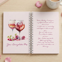 Romantic Notebook – You Complete Me Poem Notizbuch