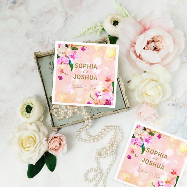 Romantic Orchid Bouquet Elegant Classy Wedding Serviette (Von Creator hochgeladen)