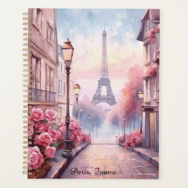 Romantic Paris France – Eiffel Tower Floral Planer