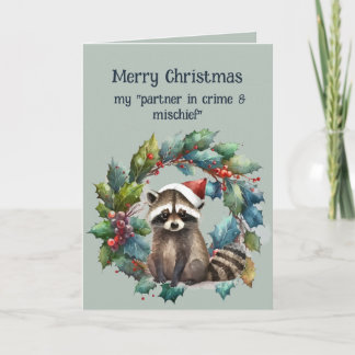 Romantic Partner in Crime & Mischief Raccoon Karte