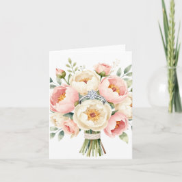 Romantic Peony Bouquet with Diamond Ring
