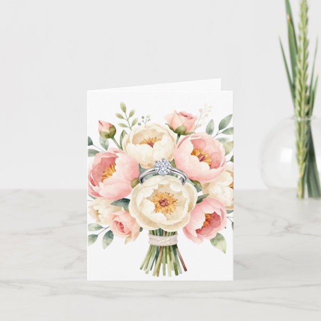 Romantic Peony Bouquet with Diamond Ring (Devant)