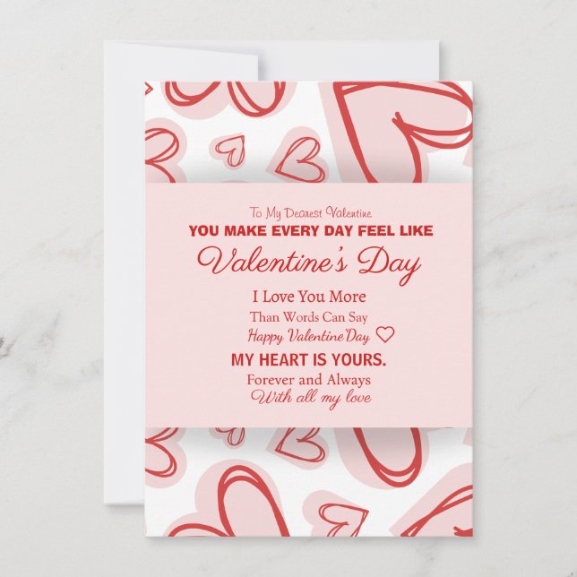 Romantic Personalized Valentine's Day Card  Mitteilungskarte (Vorderseite)