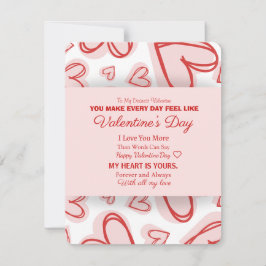 Romantic Personalized Valentine's Day Card  Mitteilungskarte