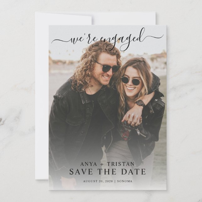 Romantic Photo Wedding Save The Date  Einladung (Vorderseite)