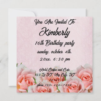 Romantic Pink chic floral foliage elegance 