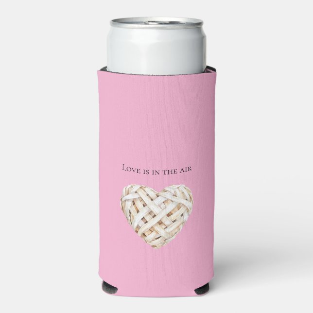 Romantic Pink Love Heart  Selters Dosenkühler (Seltzer Vorderseite)
