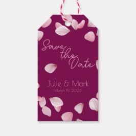Romantic Pink Petals Save the Date Wedding  Geschenkanhänger