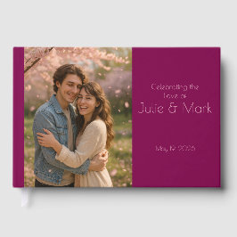 Romantic Pink Petals Wedding Guest Book Gästebuch
