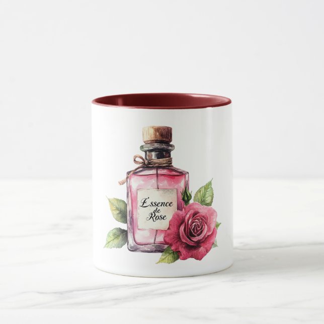 Romantic Pink Rose Flower Tasse (Zentrum)