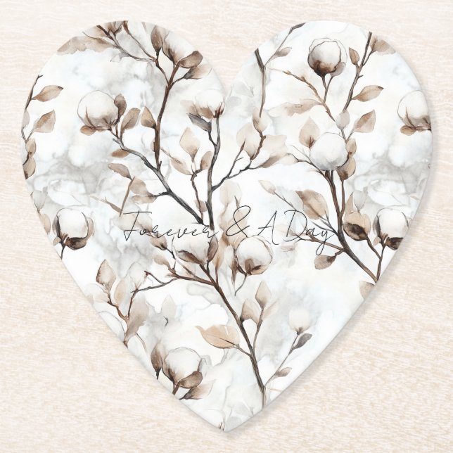 Romantic Pretty White Flowering Tree Wedding Untersetzer (Vorderseite)