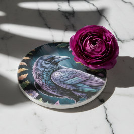 Romantic Raven & Wildflower – Gothic Home Decor Getränkeuntersetzer