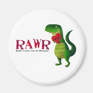 Romantic RAWR T-rex Dinosaur Magnet