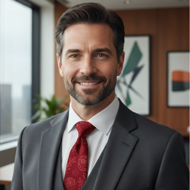 Romantic Red Floral Elegance Krawatte (Von Creator hochgeladen)