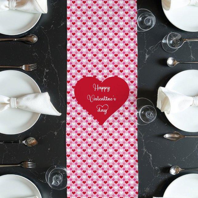 Romantic Red Hearts Table Runner Gift for Boyfrien Großer Tischläufer (Romantic Red Hearts Table Runner Gift for Boyfriend)