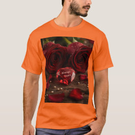 Romantic Red Rose Always Yours Valentine Couple  T-Shirt