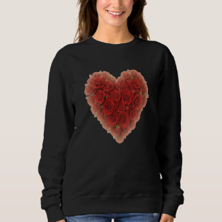 Romantic Red Rose Heart Floral Love Design Sweatshirt