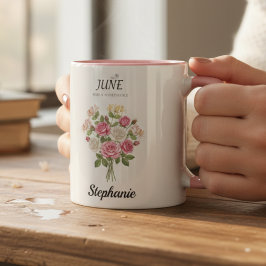 Romantic Rose Bouquet – June Birth Month Tasse