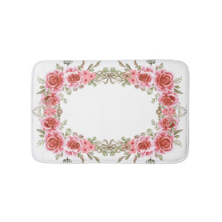 Romantic Rose Frame Memory Foam Bath Mat Badematte