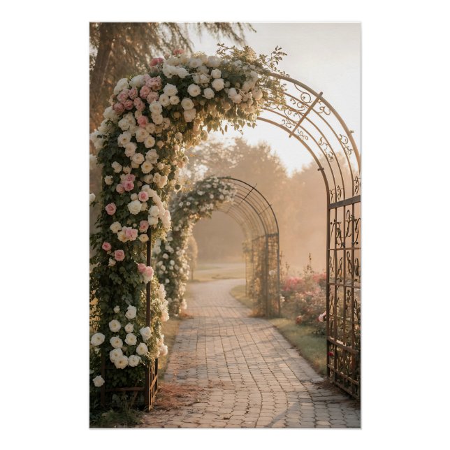 Romantic Rose Garden Archway Dreamscape Poster (Vorderseite)