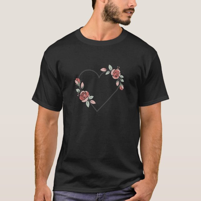 Romantic Rose Heart T-Shirt (Vorderseite)