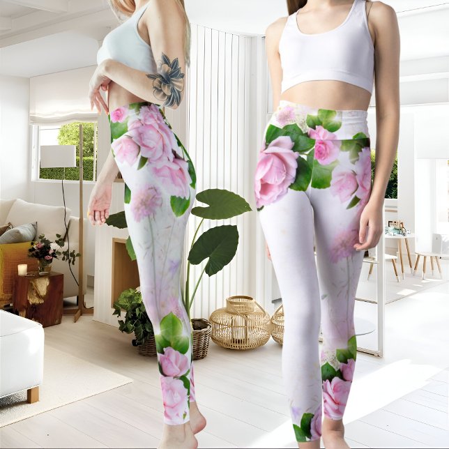 Romantic Rose Roses femmes Leggings (Créateur téléchargé)